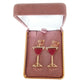 Wine Glass Diamante Clip On Earrings(2)