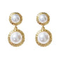 Woven Edge Pearl Clip On Earrings