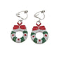 Wreath Christmas Clip On Earrings