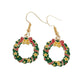 Wreath Dangly Christmas Earrings