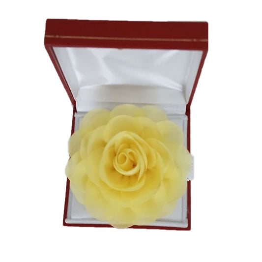Yellow Chiffon Rose Flower Wrist Corsage