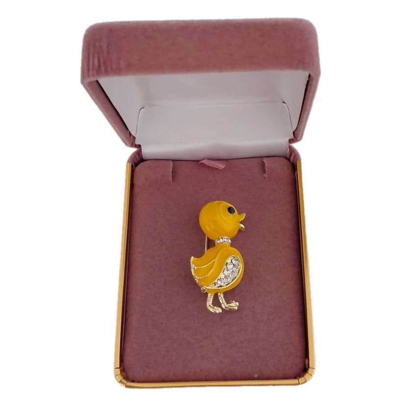 Yellow Duck Diamante Brooch(2)