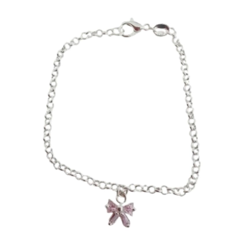 Young Childs Bow Sterling Silver Bracelet