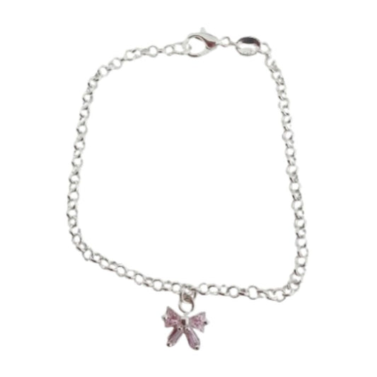 Young Childs Bow Sterling Silver Bracelet