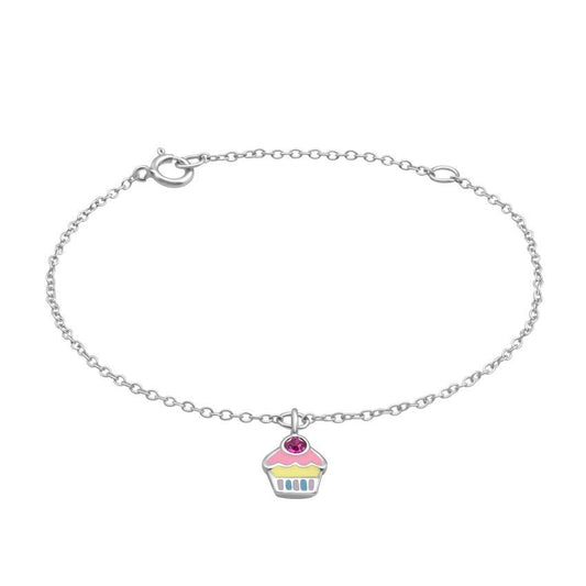 Young Childs Cupcake Silver Bracelet