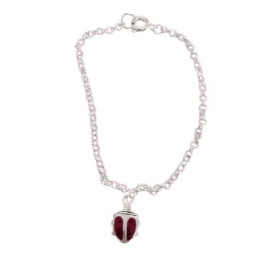 Young Childs Ladybird Sterling Silver Bracelet