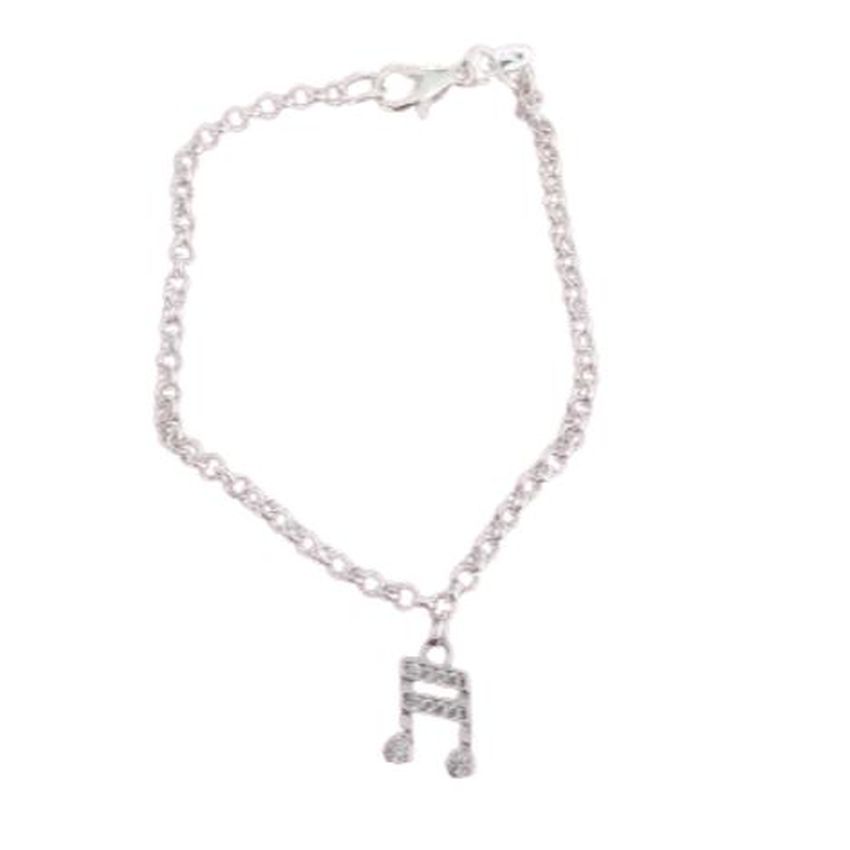 Young Childs Music Note Sterling Silver Bracelet
