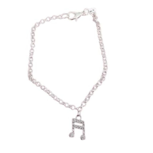 Young Childs Music Note Sterling Silver Bracelet