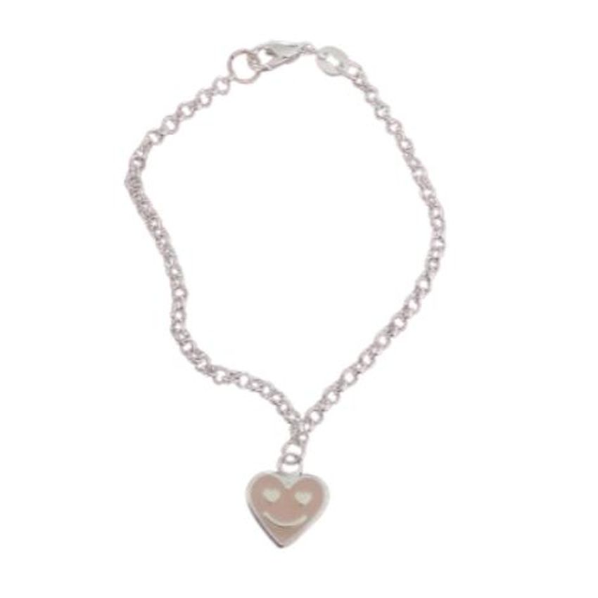 Young Childs Smiley Face Sterling Silver Bracelet