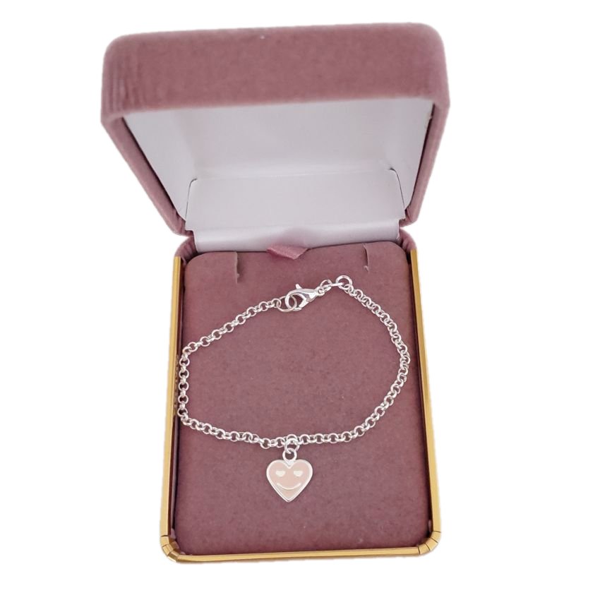 Young Childs Smiley Face Sterling Silver Bracelet(2)