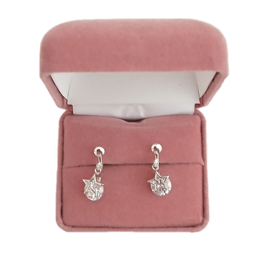Zirconia Star Clip On Earrings