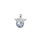 10mm White Cubic Zirconia Angel Pendant With Silver Wings