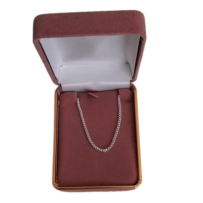 18 Inch Light Thin Sterling Silver Flat Curb Chain