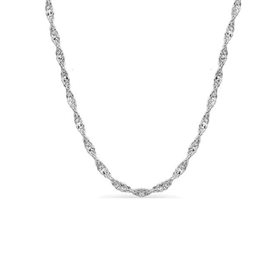 24 Inch Diamond Cut Singapore Ladies Chain