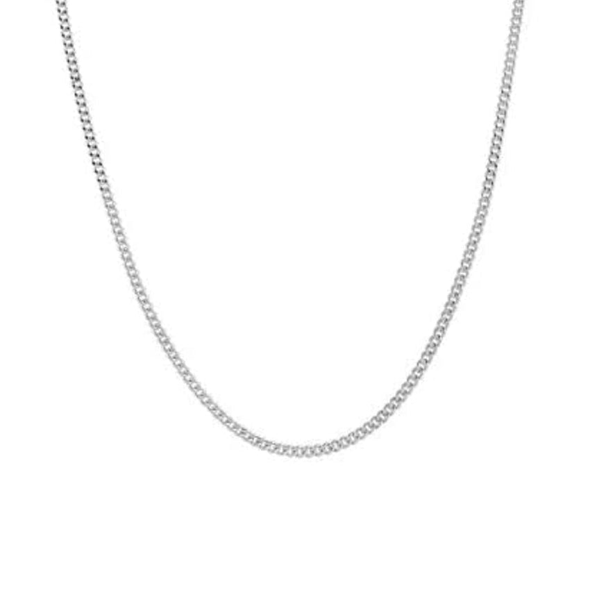 24 Inch Light Sterling Silver Flat Curb Chain