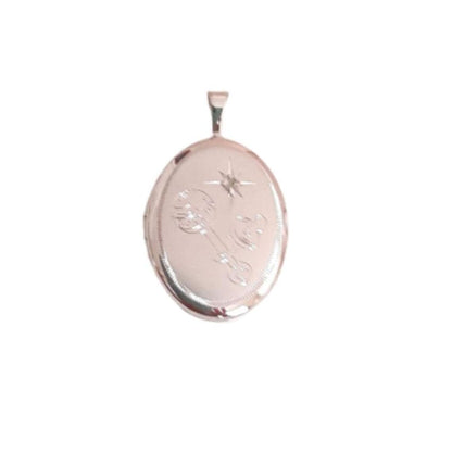 25mm Sterling Silver Real Diamond Christening Locket