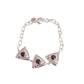 3 Linked Triangle Bracelet With Purple Centre Stones