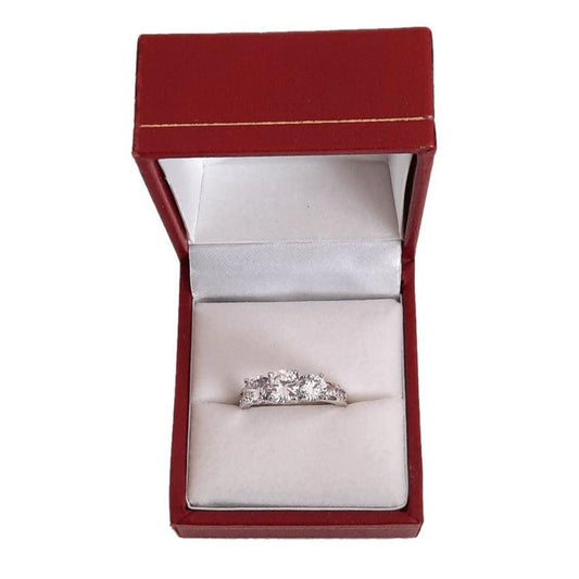 3 Stone Sterling Silver and Cubic Zirconia Bling Ring