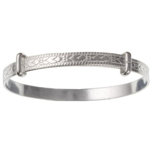 40mm Newborn Baby Expanding Bangle With An Engraved Pattern