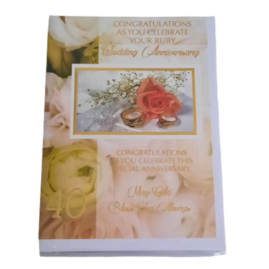 40th Anniversary Ruby Blessing Greeting Card
