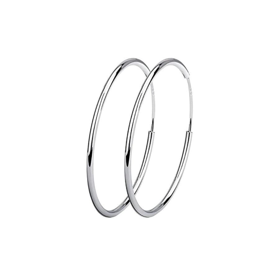 50mm Silver Plated Hoop Earrings