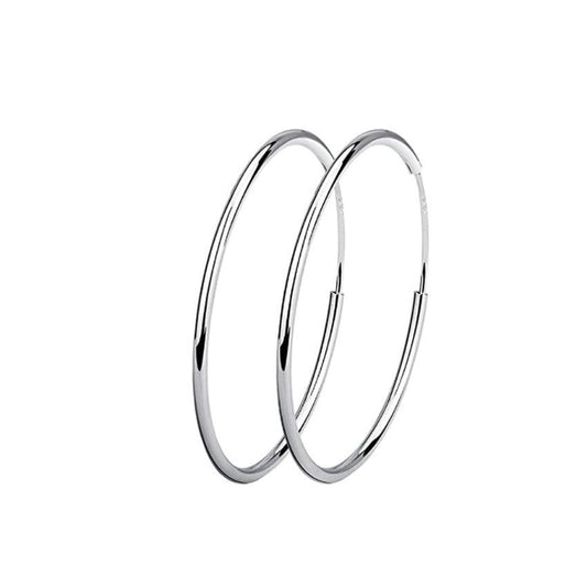 50mm Silver Plated Hoop Earrings