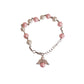 8mm Pink Pearl Glass Bead Angel Rosary Communion Bracelet