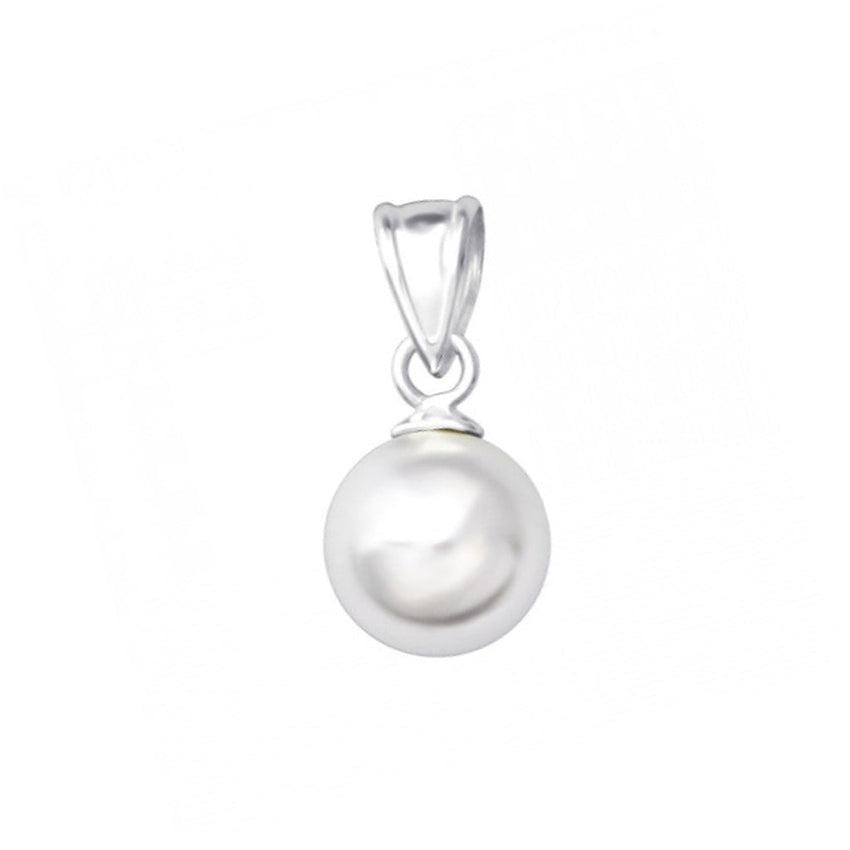 8mm White Pearl Sterling Silver Pendant
