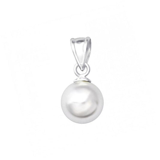 8mm White Pearl Sterling Silver Pendant