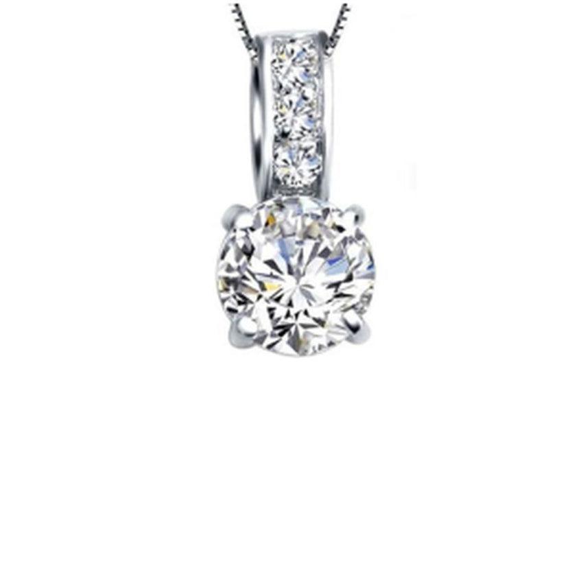 9mm Cubic Zirconia Silver Drop Pendant