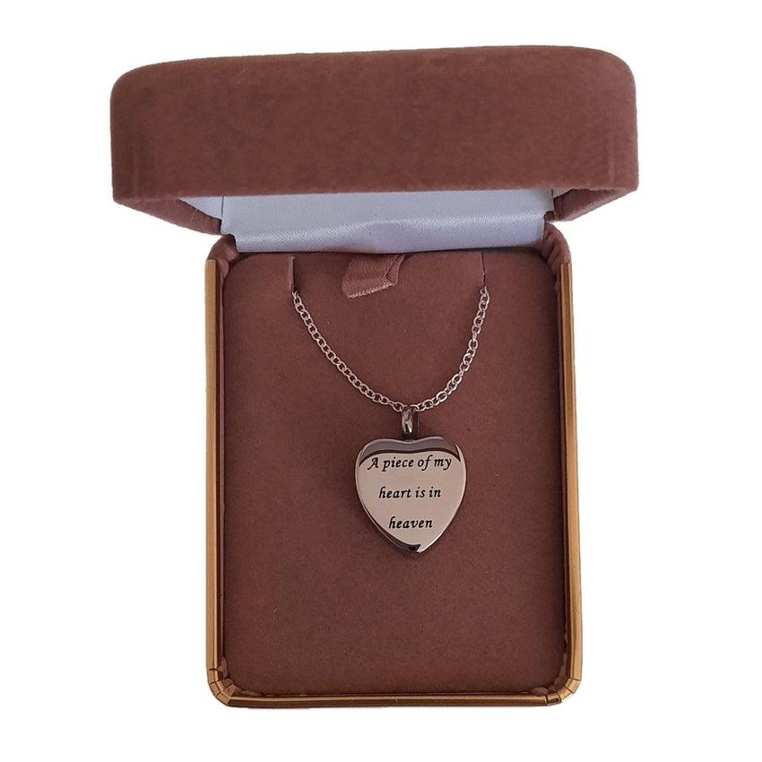A Piece Of My Heart Is In Heaven Memorial Ashes Locket
