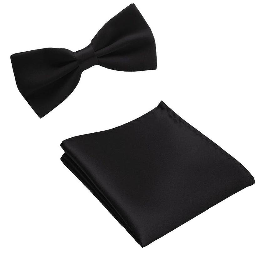 Adjustable Black Dickie Bow Tie Set