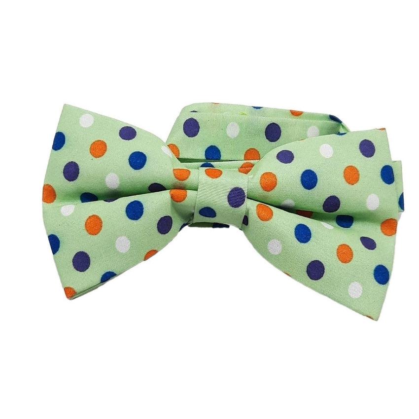 Adjustable Green Spotted Bow Tie