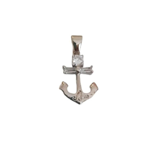 Anchor Pendant With a Cubic Zirconia Stone