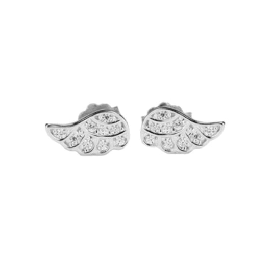Angel Wing Small Sterling Silver Stud Earrings