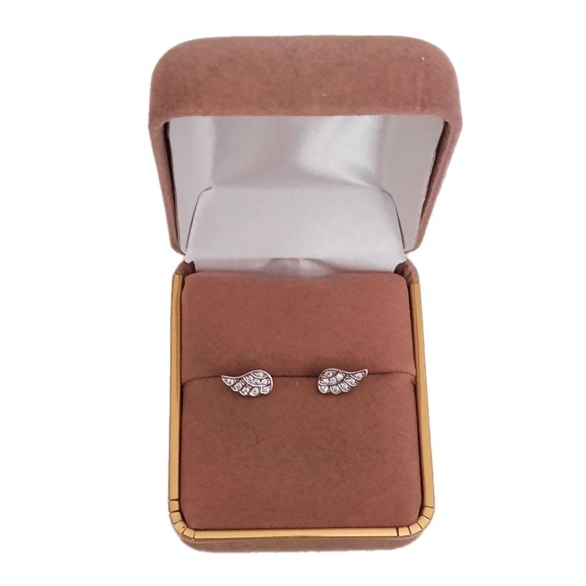 Angel Wing Small Sterling Silver Stud Earrings(2)