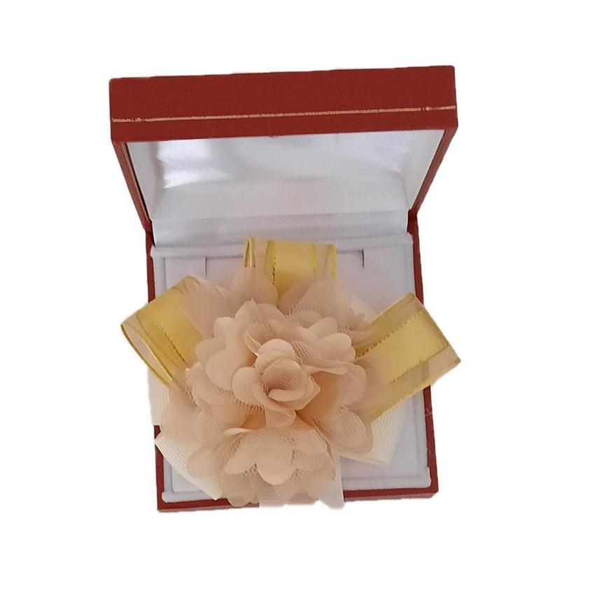 Beige Chiffon Flower With Ribbon Wrist Corsage