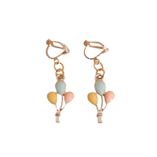 Birthday Balloons Clip On Earrings
