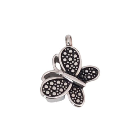 Black And Silver Butterfly Cremation Ashes Locket