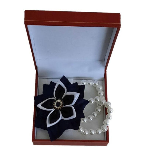 Black And White Lotus Flower Wrist Corsage