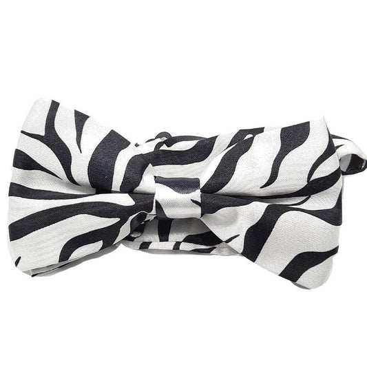 Black And White Zebra Print Adjustable Bow Tie