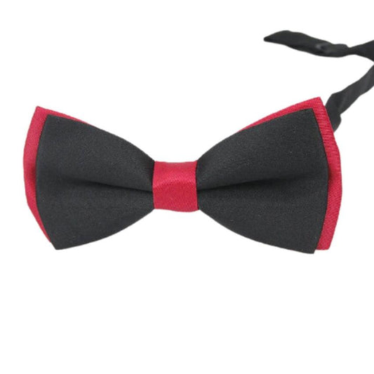 Black Bow Tie With A Dark Red Centre And Edges