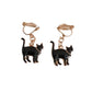 Black Cat Clip On Earrings