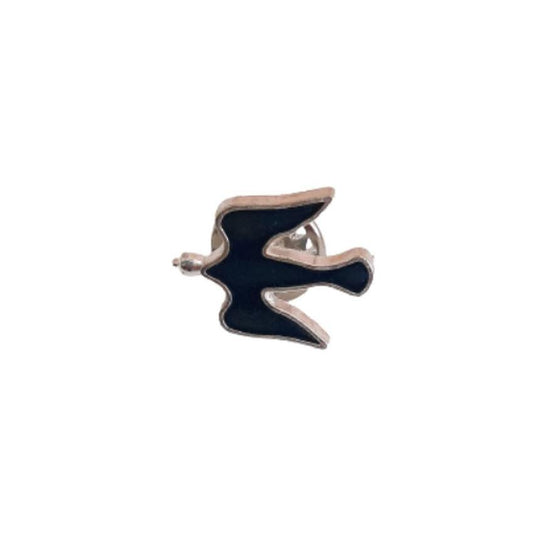 Black Enamel Confirmation Dove Lapel Pin