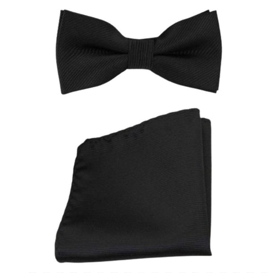 Black Stripe Dickie Bow Tie Set