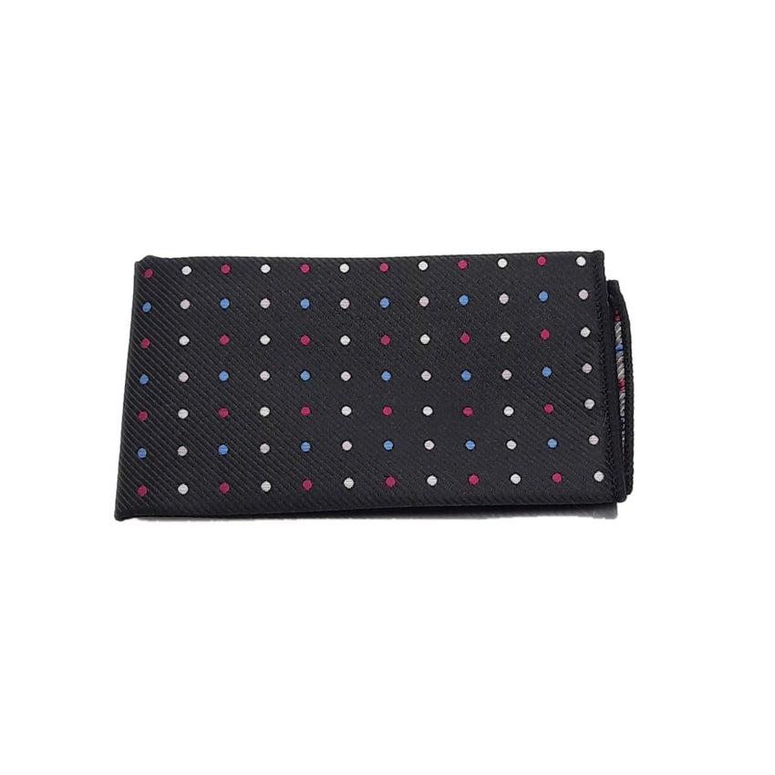 Black With Coloured Spots Pocket Square Hanky