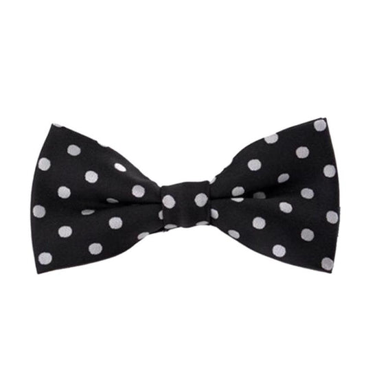 Black With White Spots Boys Adjustable Bow Tie