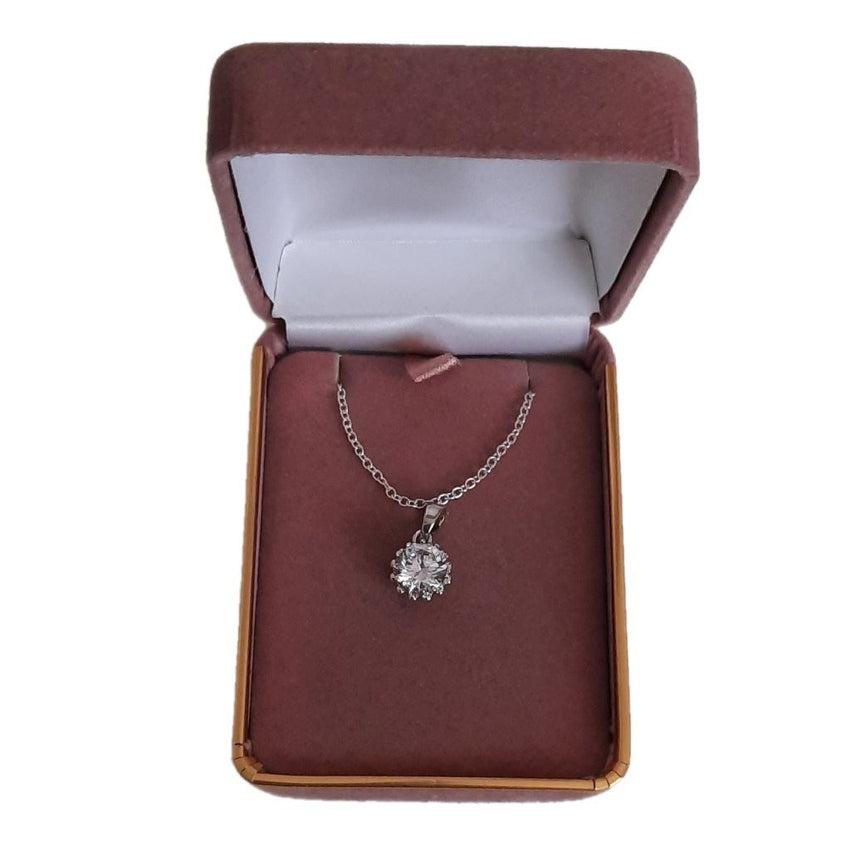 Bling Clear Round Stone CZ Solitaire Stone Pendant