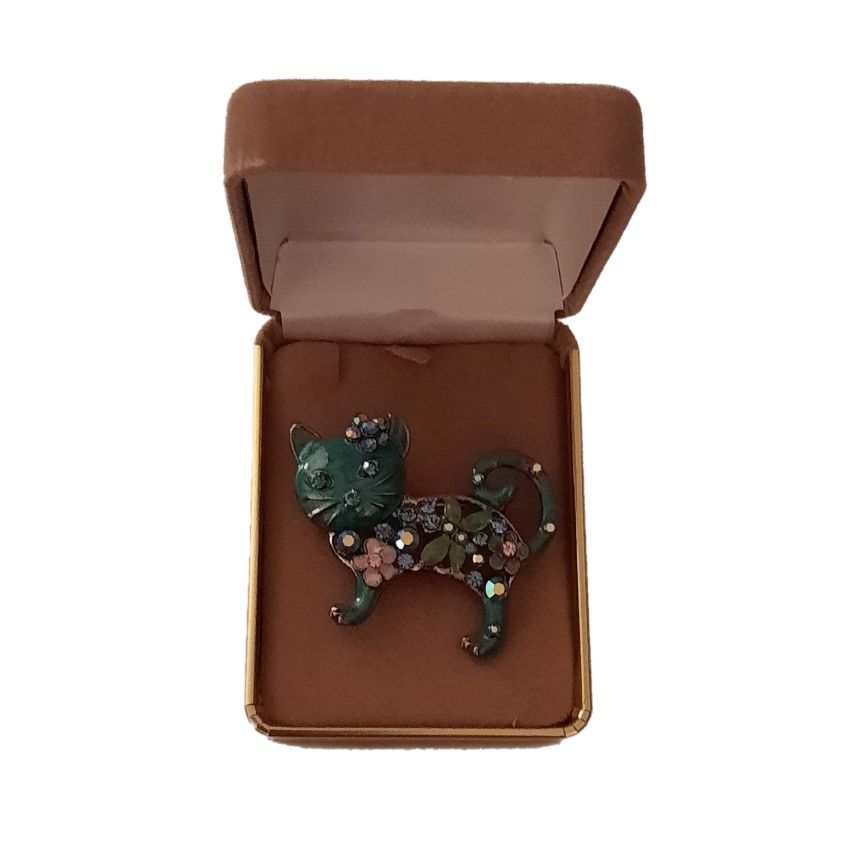 Blue And Pink Cat Brooch(2)