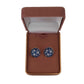 Blue And White Flower Cabochon Clip On Earrings(2)